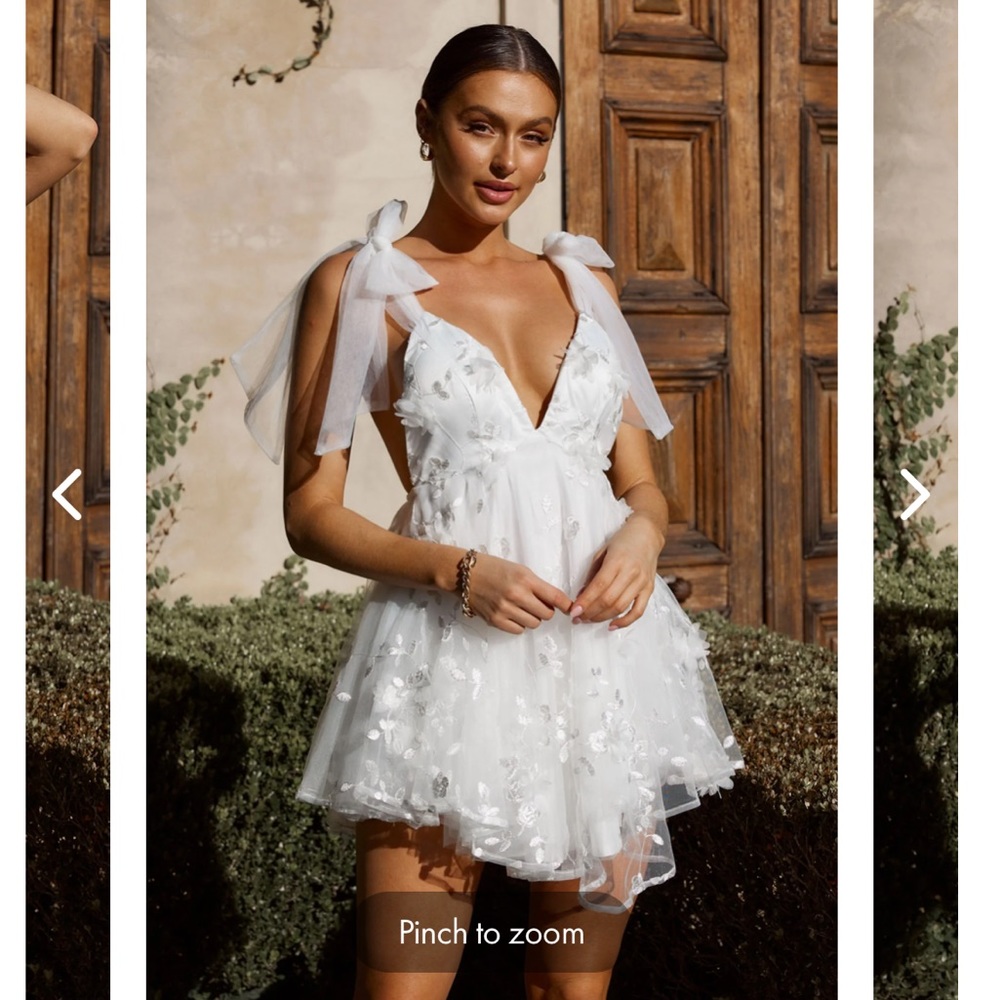 Selfie Leslie Chantilly Tied Shoulder Dress